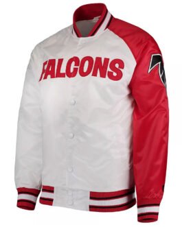 Red/White Atlanta Falcons Start of Season Retro Satin Jacket