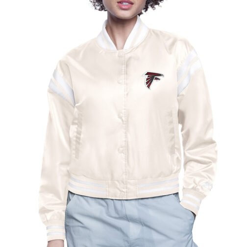 Atlanta Falcons Printed Logo Varsity Satin Jacket - Image 3