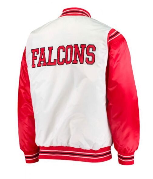 Atlanta Falcons Red and White Starter Satin Jacket - Image 2