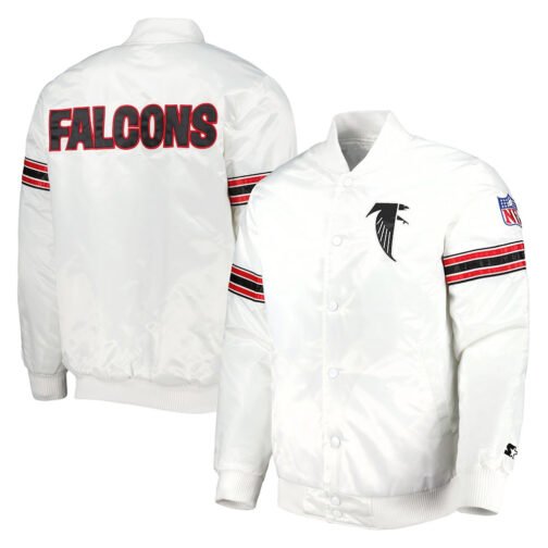 Atlanta Falcons The Power Forward White Satin Jacket - Image 3
