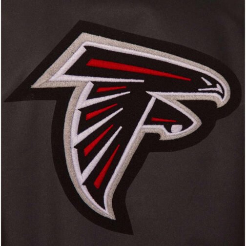 Poly Twill Atlanta Falcons Varsity Black and Red Jacket - Image 3
