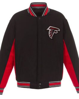 Atlanta Falcons Black and Red Varsity Wool Jacket