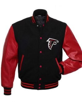 Atlanta Falcons Red and Black Letterman Jacket