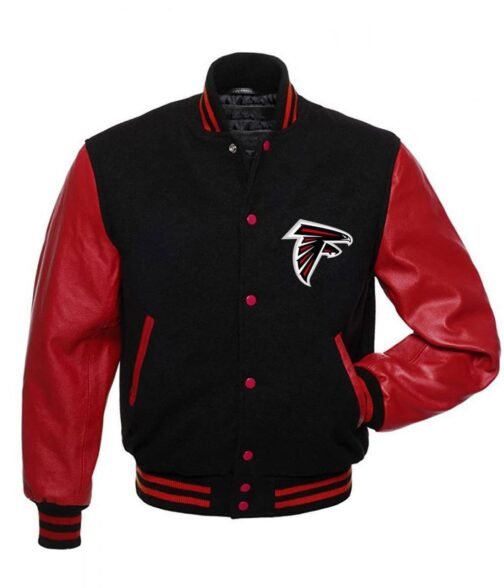 Atlanta Falcons Red and Black Letterman Jacket