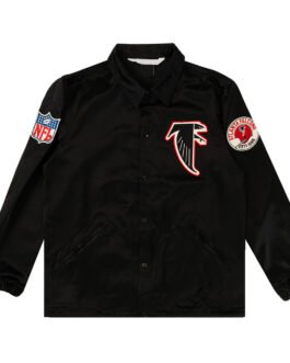 Atlanta Falcons Black Satin Windbreaker
