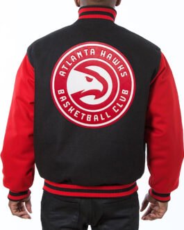 Atlanta Hawks Red and Black Varsity Wool Jacket