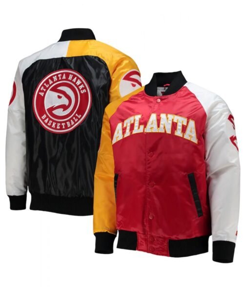 Atlanta Hawks Tricolor Satin Starter Jacket - Image 3