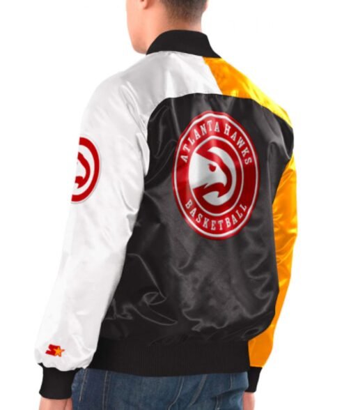 Atlanta Hawks Tricolor Satin Starter Jacket - Image 5