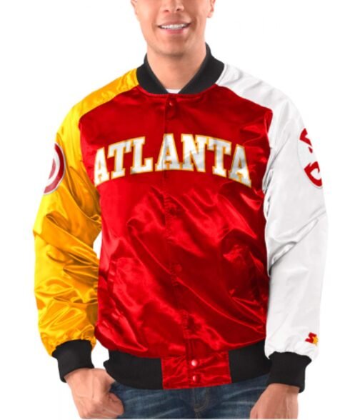 Atlanta Hawks Tricolor Satin Starter Jacket - Image 4