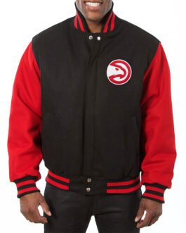 Atlanta Hawks Red and Black Varsity Wool Jacket