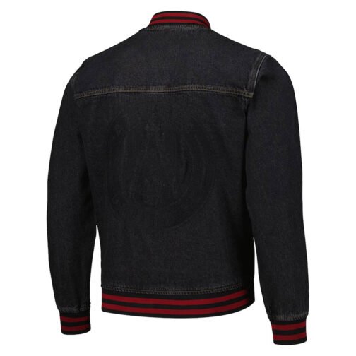 Atlanta United FC Black Denim Bomber Jacket - Image 2