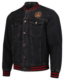 Atlanta United FC Black Denim Bomber Jacket