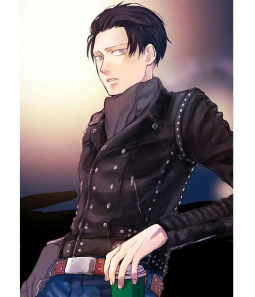 Levi Ackerman Attack on Titan Black Leather Biker Jacket - Image 5