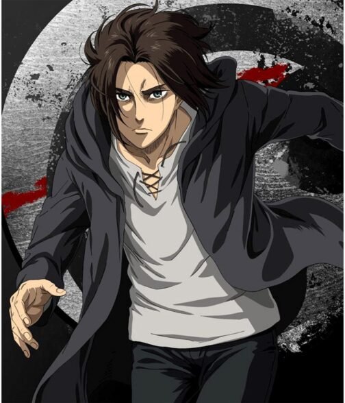 Eren Yeager Attack on Titan S04 Black Hooded Coat - Image 3