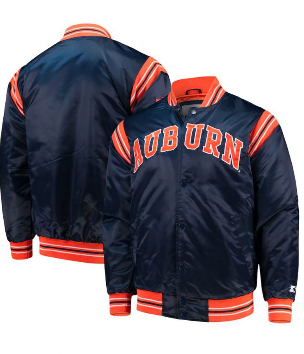 Auburn Tigers The Enforcer Blue Satin Jacket - Image 3