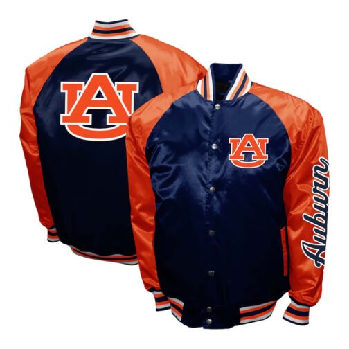 Auburn Tigers The Game Navy Satin Jacket - Image 3