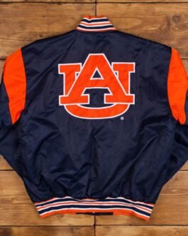 Auburn University College Navy Varsity Satin Jacket