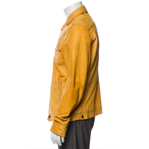 Austin & Ally S04 Ross Lynch Yellow Leather Jacket - Image 4