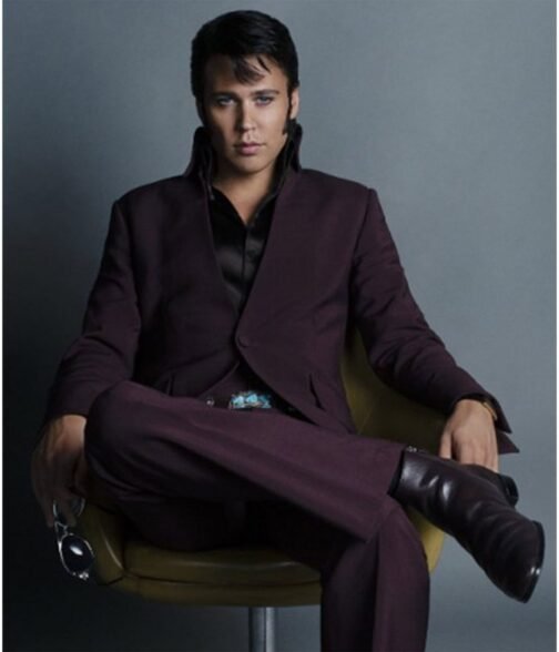 Elvis Austin Butler Maroon Blazer - Image 4