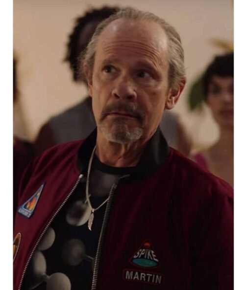 Avenue 5 Ethan Phillips Bomber Maroon Jacket - Image 3