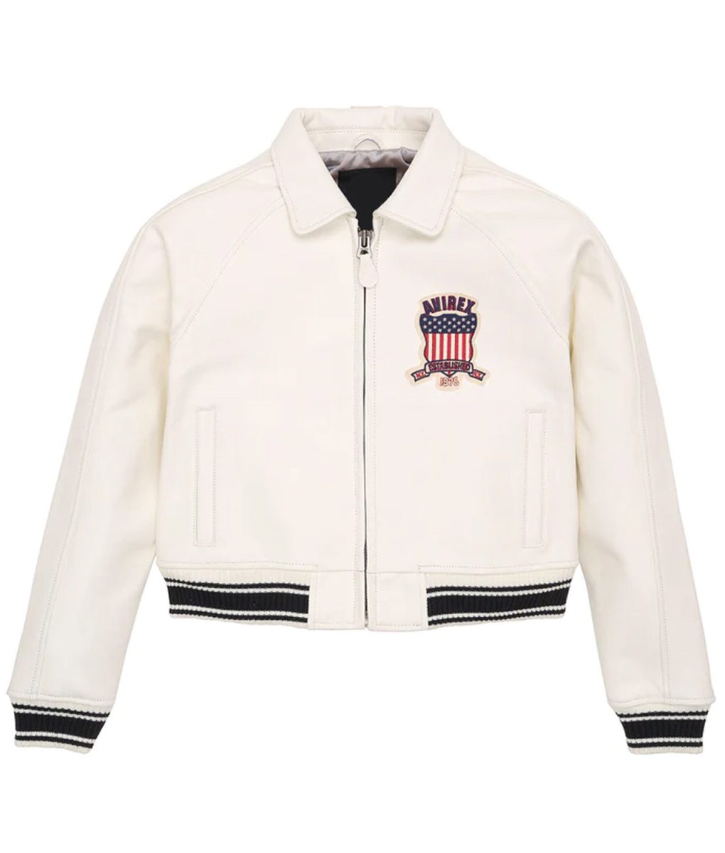 Avirex Cropped Leather Jacket - Image 2