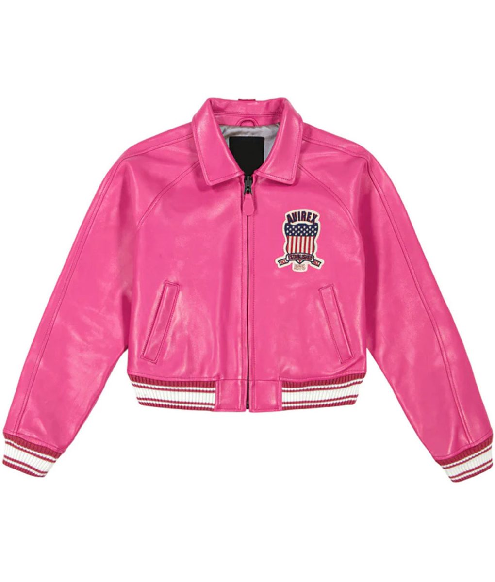 Avirex Cropped Leather Jacket - Image 4