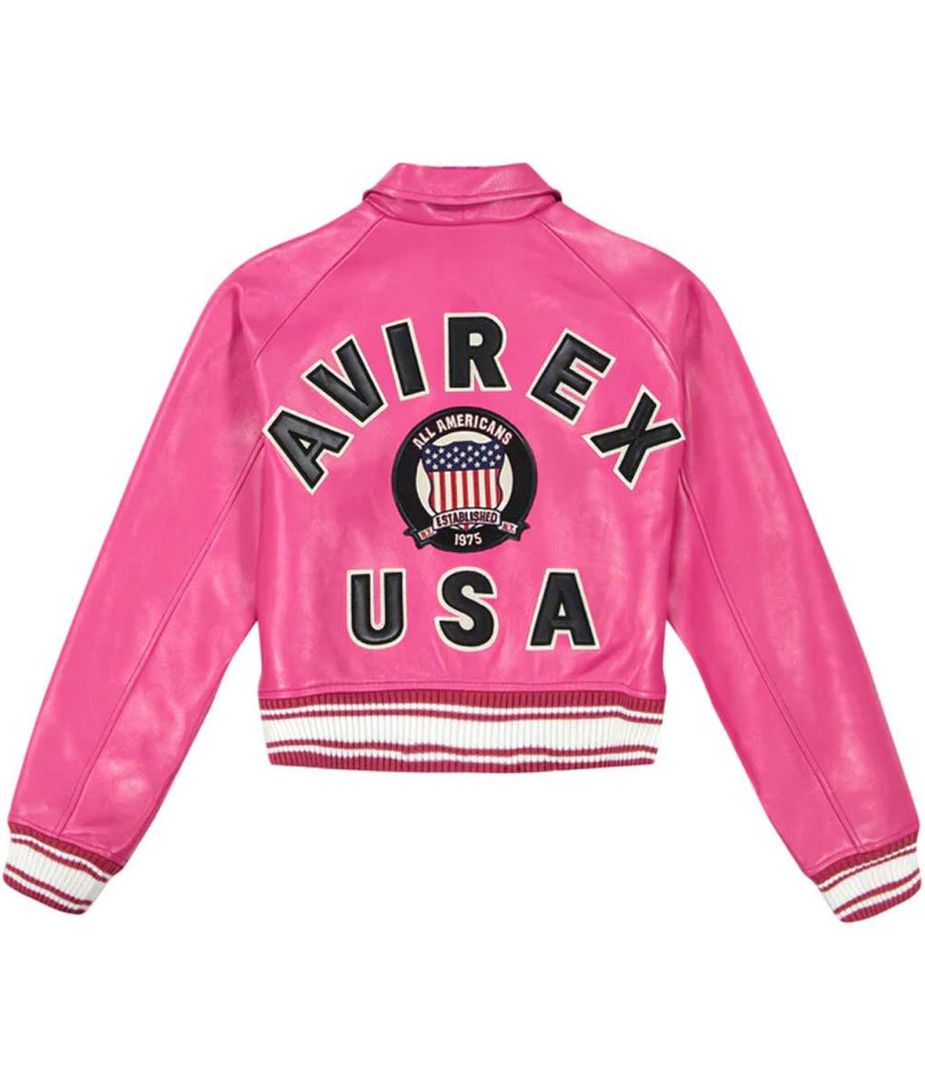 Avirex Cropped Leather Jacket - Image 6