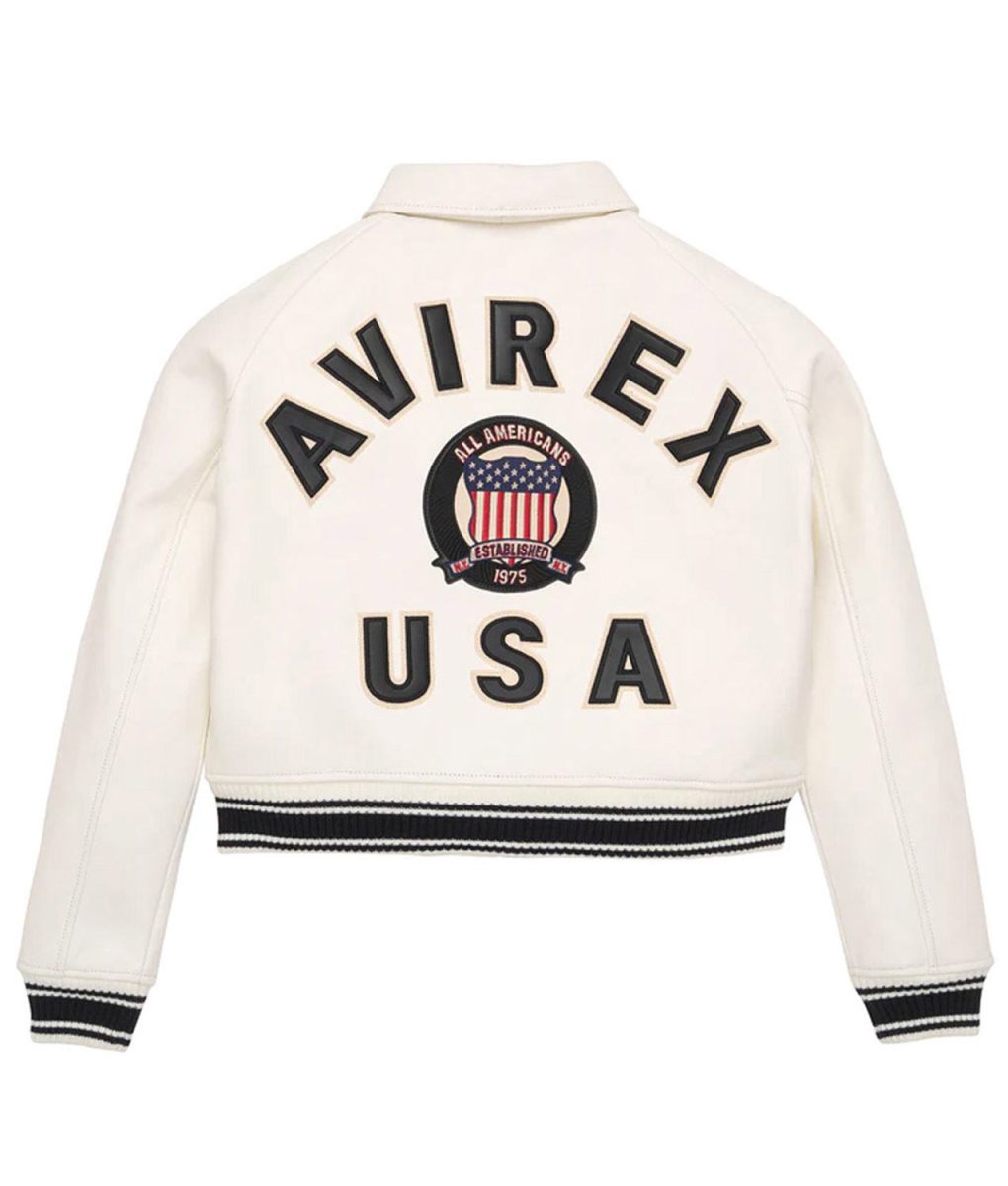 Avirex Cropped Leather Jacket - Image 5