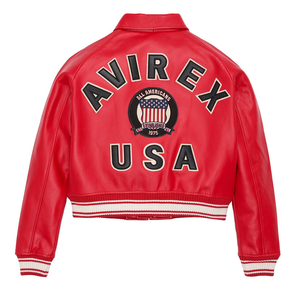 Avirex Cropped Leather Jacket - Image 3