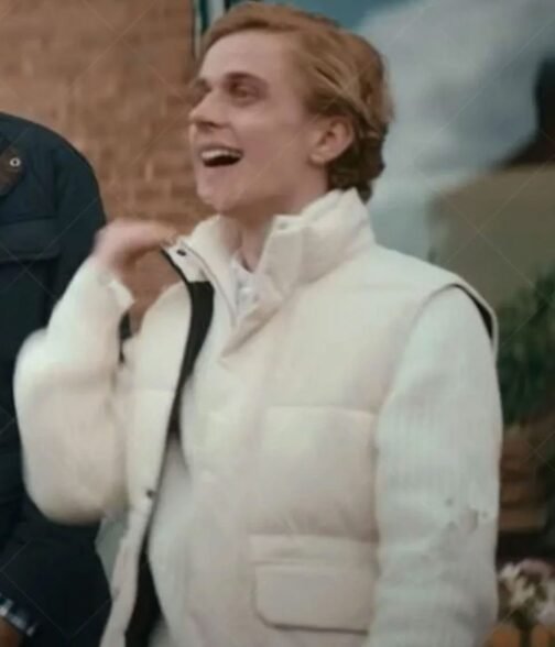 Axel Bøyum Blasted White Puffer Vest - Image 2