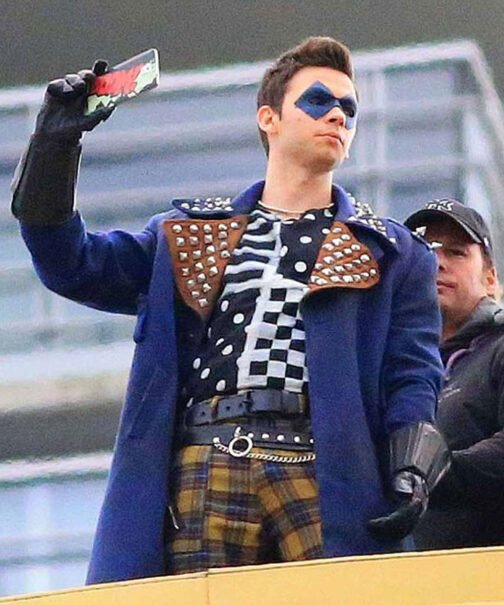 The Flash Season 5 Axel Walker Blue Wool Coat - Image 4