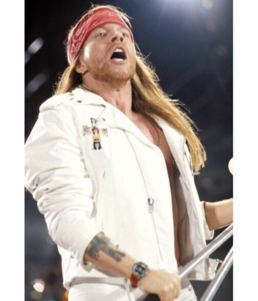 Guns N Roses Axl Rose White Leather Jacket - Image 5