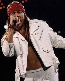 Guns N Roses Axl Rose White Leather Jacket