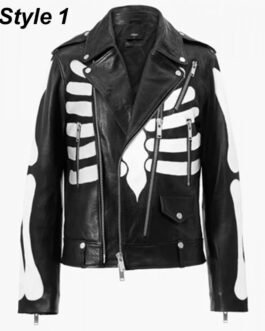 Axl Rose Guns N Roses Skeleton Biker Leather Jacket