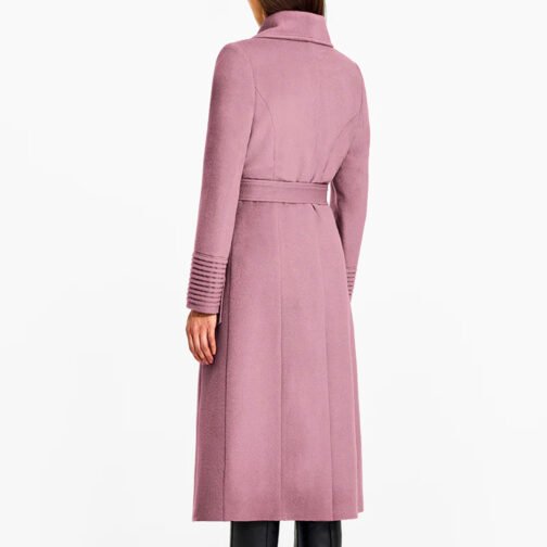 Baby Alpaca Long Wide Collar Wrap Coat - Image 10