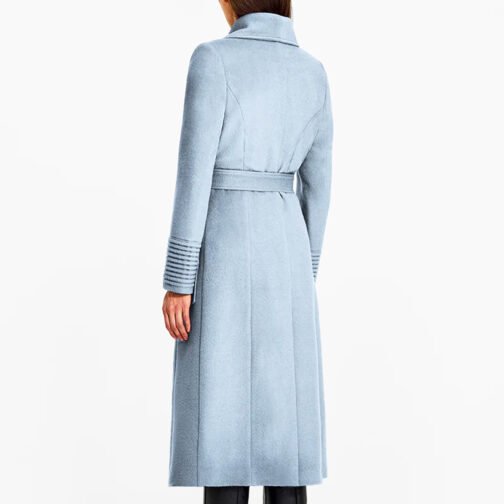 Baby Alpaca Long Wide Collar Wrap Coat - Image 14
