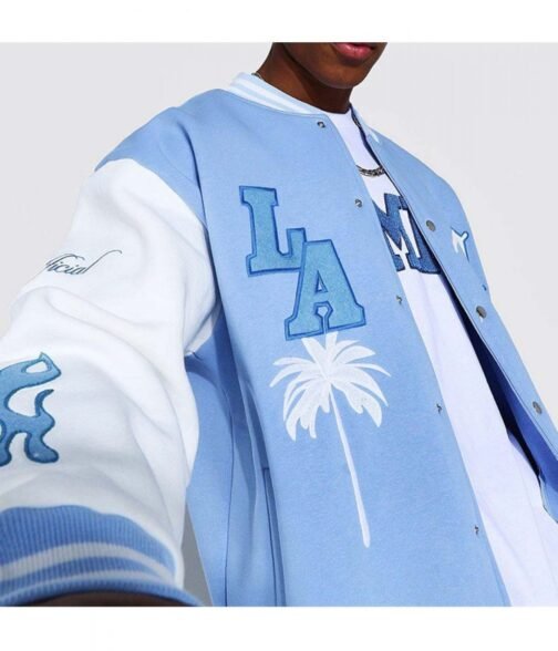 LA Baby Blue Varsity Jacket - Image 5