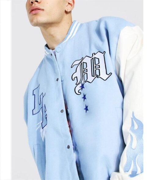 LA Baby Blue Varsity Jacket - Image 7