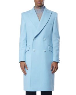 Men’s Baby Blue Double Breasted Coat