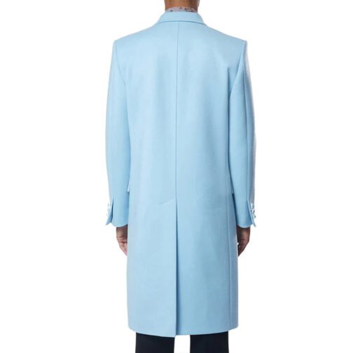 Men’s Baby Blue Double Breasted Coat - Image 2