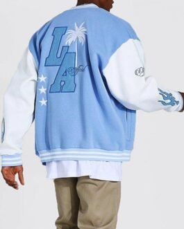 LA Baby Blue Varsity Jacket