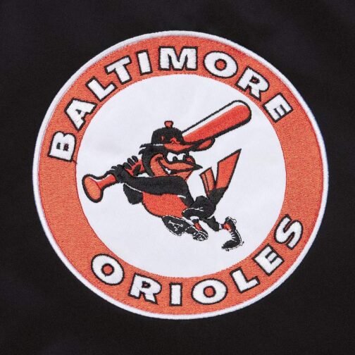 Baltimore Orioles Primetime Vintage Logo Satin Jacket - Image 4