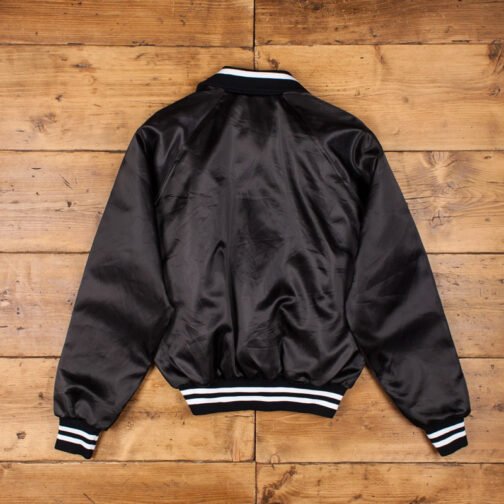 Baltimore Ravens 80’s Bomber Black Satin Jacket - Image 2
