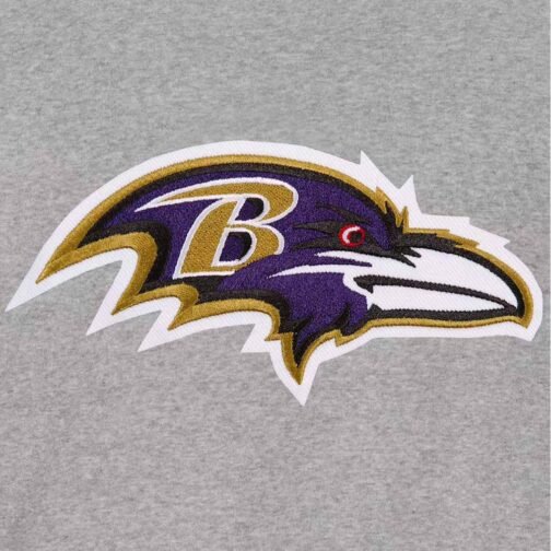 Baltimore Ravens Black and Gray Varsity Wool Jacket - Image 4