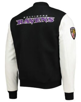 Baltimore Ravens Logo Black and White Varsity Jacket