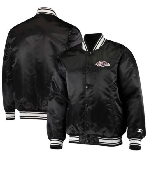 Starter Baltimore Ravens Bomber Satin Jacket - Image 3