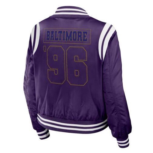 Purple Baltimore Ravens Bomber Full-Zip Jacket - Image 2
