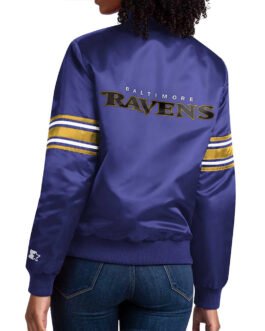 Purple Baltimore Ravens Line Up Full-Snap Satin Jacket