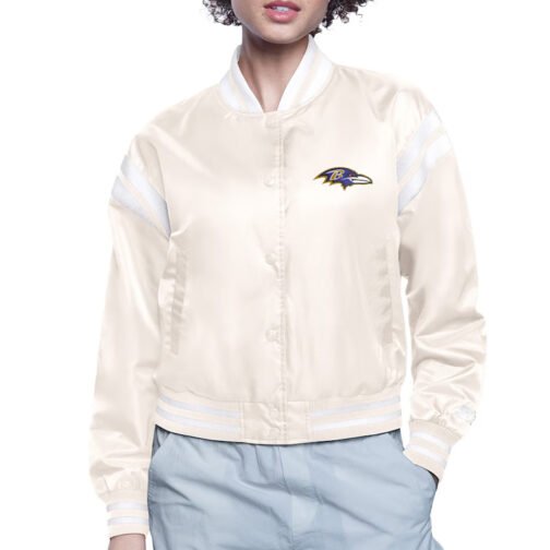 Baltimore Ravens Printed Logo Varsity Satin Jacket - Image 2