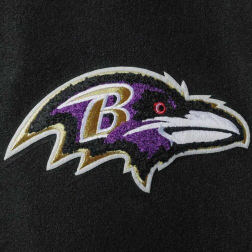 Baltimore Ravens Logo Black and White Varsity Jacket - Image 4